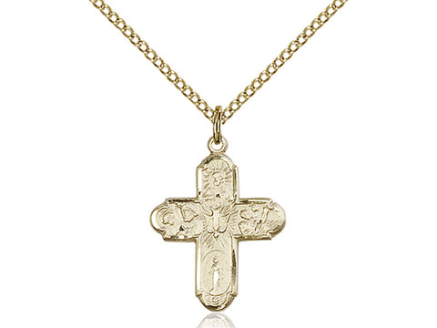 5 Way Confirmation Cross - 14kt Gold Filled