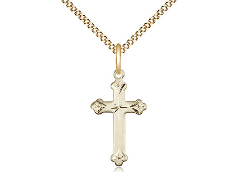 Diamond Cut Cross - 14kt Gold Filled