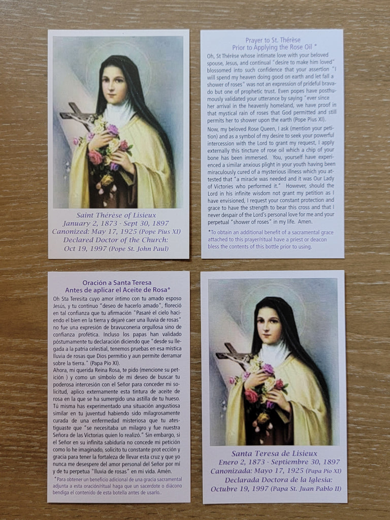 St. Therese of Lisieux Rose Scented Relic Oil – Carmelite Gift Store
