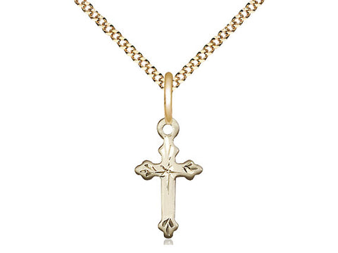 Infant Cross - Diamond Cut Engraved - 14KT Gold Filled