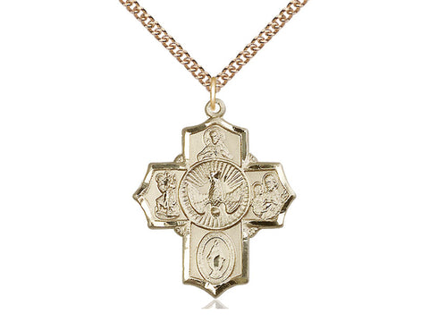 5 Way Confirmation Cross - 14 KT Gold Filled