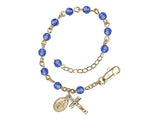 Infant Rosary Bracelet - Gold Plated - Sapphire