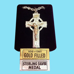 Celtic Crucifix - Sterling Silver with 14KT Gold Filled