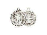 St. Benedict Medal - 18" Sterling Silver Chain