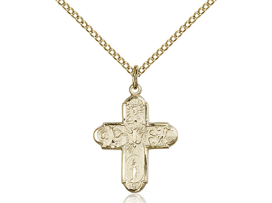 5 Way Confirmation Cross - 14kt Gold Filled