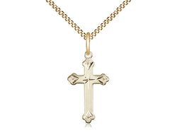 Diamond Cut Cross - 14kt Gold Filled