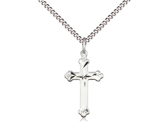 Diamond Cut Cross - Sterling Silver