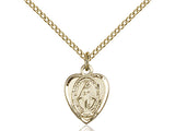 Gold Filled Heart Shaped Miraculous Medal