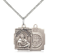 St. Benedict Medal - 18" Sterling Silver Chain