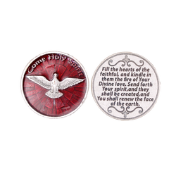 Come Holy Spirit Coin with Red Enamel
