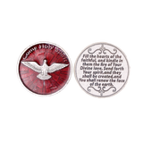 Come Holy Spirit Coin with Red Enamel