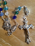Multi Blue Crystal Marian Rosary