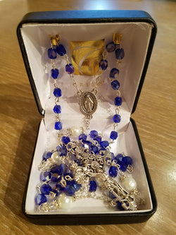 Sapphire Crystal Gift of New Life Rosary