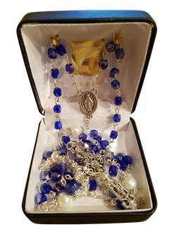 Sapphire Crystal Gift of New Life Rosary