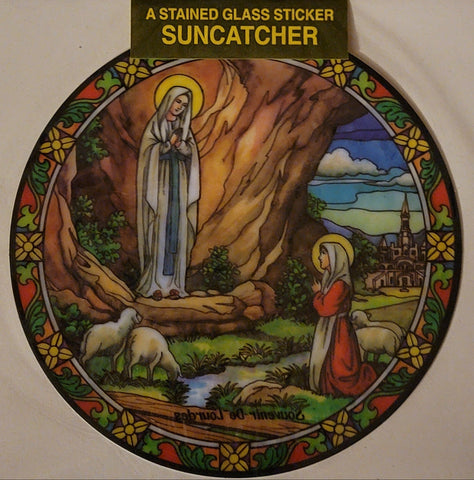 Our Lady of Lourdes Suncatcher Window Decal / Sticker