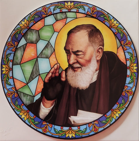 Padre Pio Suncatcher Window Decal / Sticker