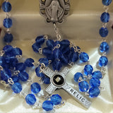 Translucent Blue Jerusalem Relic Rosary