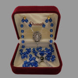 Translucent Blue Jerusalem Relic Rosary