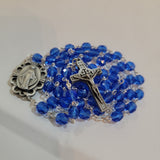 Translucent Blue Jerusalem Relic Rosary