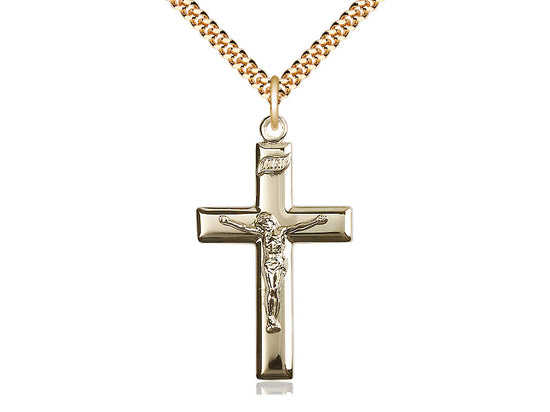 Gold Filled Crucifix - 24" Endless Chain