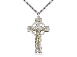 Celtic Crucifix - Sterling Silver Crucifix with Gold Filled Corpus