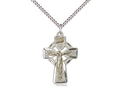 Celtic Cross - Sterling Silver Cross with Gold Filled Corpus