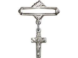 Infant Badge Pin - Crucifix - Sterling Silver