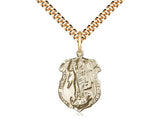Police Shield Saint Michael Medal - 14KT Gold Filled