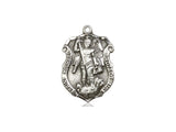 Police Shield Saint Michael Medal - Sterling Silver