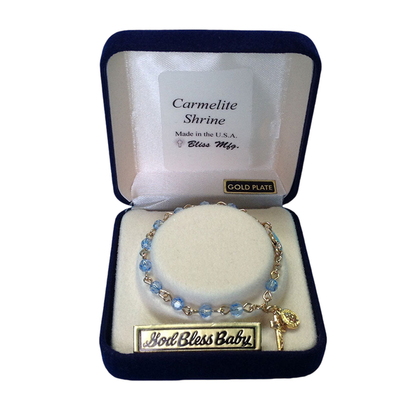 Infant Rosary Bracelet - Gold Plated - Sapphire