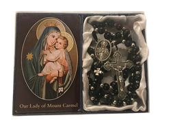 Black Mount Carmel Scapular Rosary Gift Set