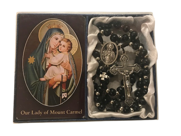 Black Mount Carmel Scapular Rosary Gift Set