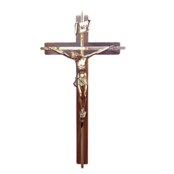 Crucifix - Walnut and Gold