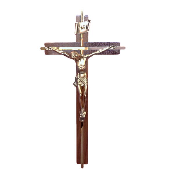 Crucifix - Walnut and Gold