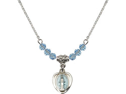 Miraculous Medal - Heart - Sterling Silver