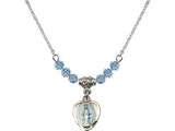 Miraculous Medal - Heart - Sterling Silver
