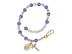 Infant Rosary Bracelet - Gold Plated - Sapphire