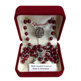 Burgundy Jerusalem Relic Rosary