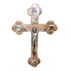 Olivewood Crucifix With Capsules