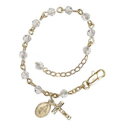 Infant Rosary Bracelet - Gold Plated - Crystal