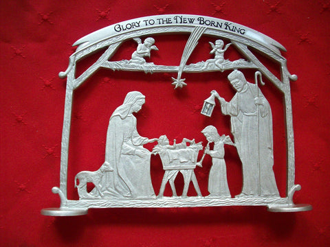 Silver-tone Standing Nativity (small)