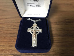 Celtic Crucifix - Sterling Silver with Gold-Filled Corpus