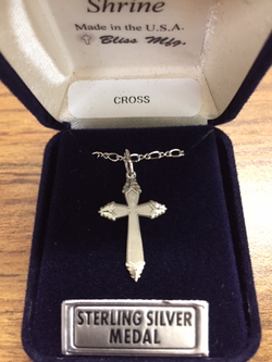 Cross - Sterling Silver - with Engraved Edges