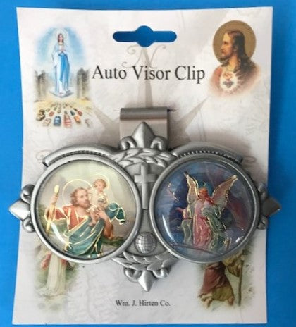 Auto Visor Clip - St. Christopher/Guardian Angel - color