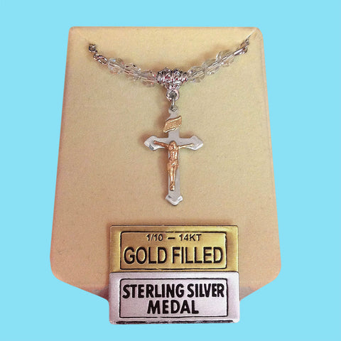 Crucifix - Sterling Silver with 14KT Gold Filled