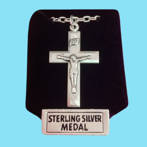 Crucifix -Sterling Silver - Engraved