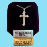 Two Toned Crucifix - Sterling Silver with 14kt Gold Filled