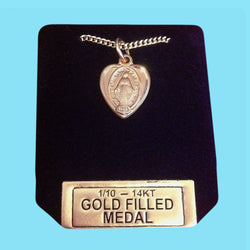 Miraculous Medal - Heart Shaped - 14 KT Gold Filled