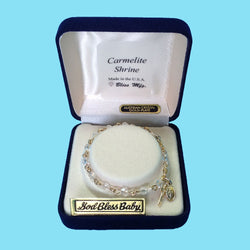 Infant Rosary Bracelet - Gold Plated - Crystal