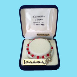 Infant Rosary Bracelet - Gold Plated - Ruby